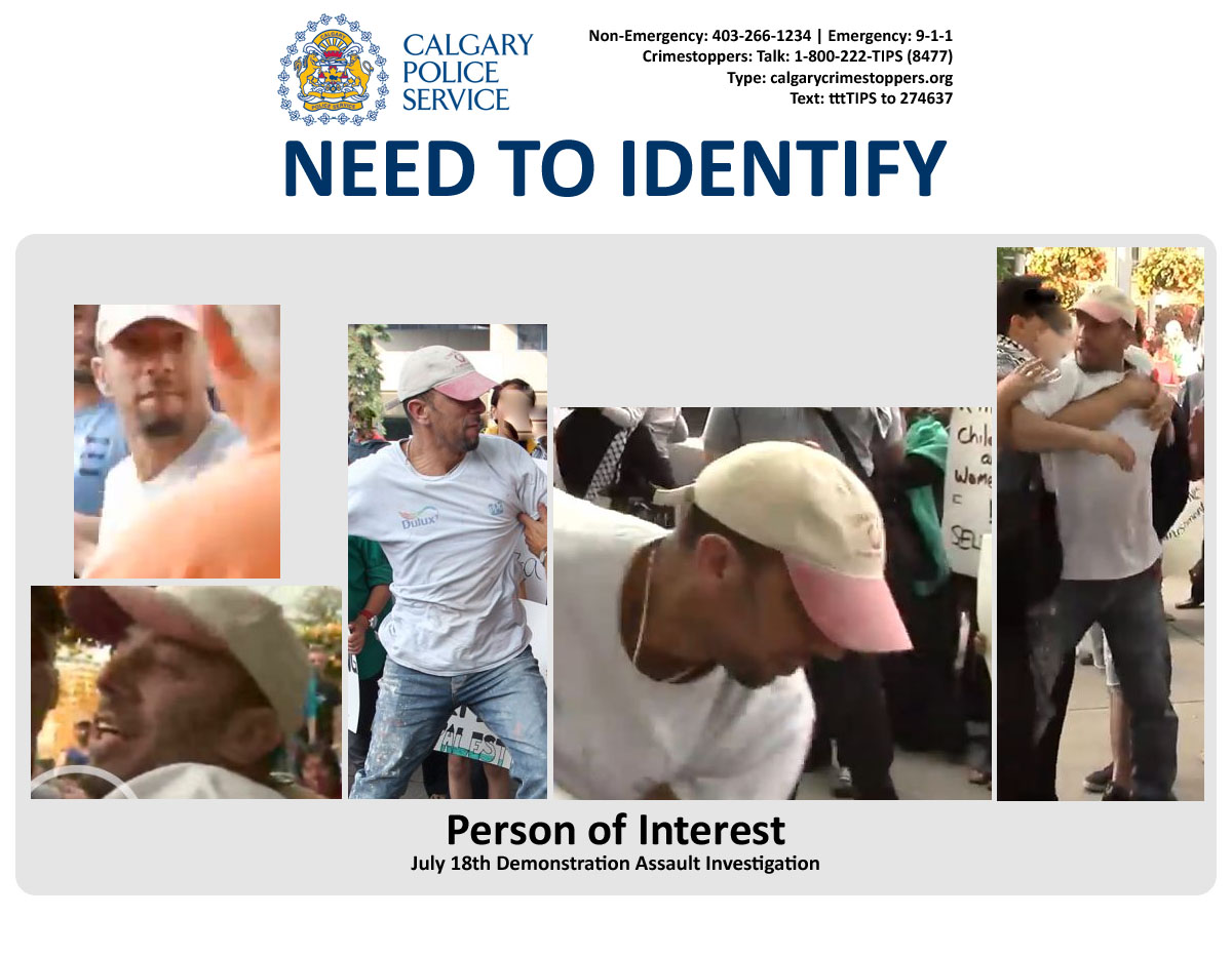 Person of Interest in July 18, 2014 anti-Semitic assault in Calgary, AB.